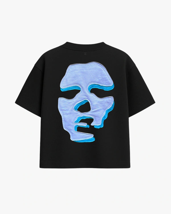Face T-shirt - Black / Blue & Turchese