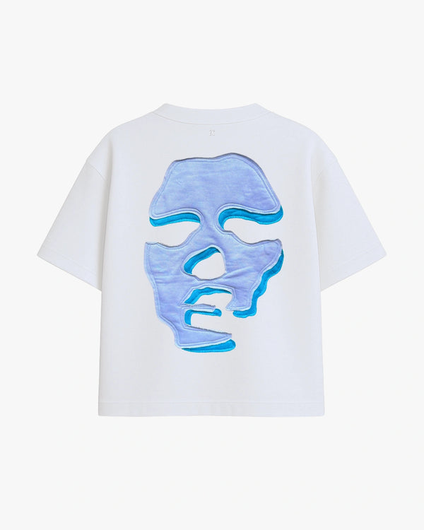 Face T-shirt / White / Blue & Turchese
