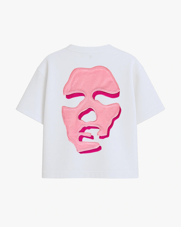 Face T-shirt - White / Pink & Lilla
