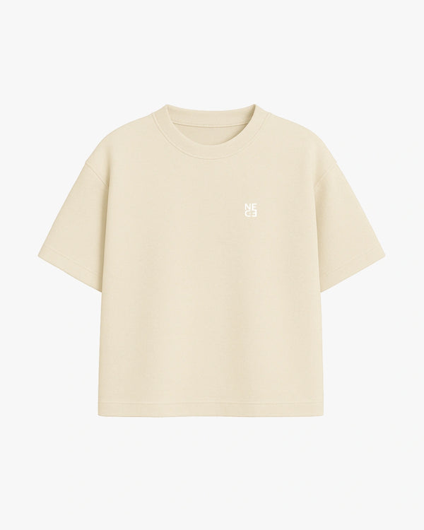 Face T-shirt - Beige / Brown & White