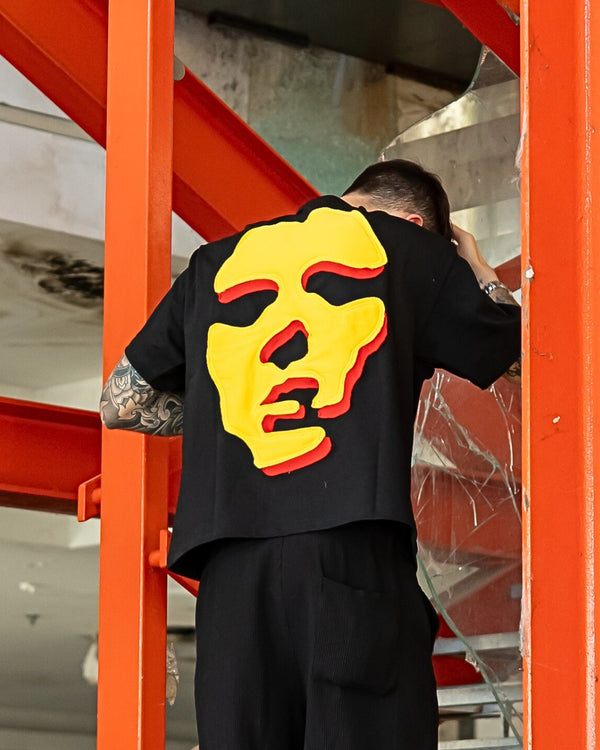 Face T-shirt - Black / Red & Yellow
