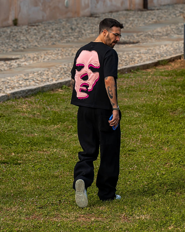 Face T-shirt - Black / Pink & Lilla