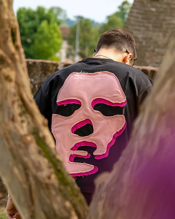 Face T-shirt - Black / Pink & Lilla