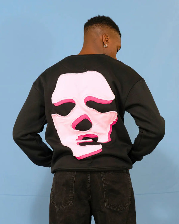 Face Sweatshirt - Black / Pink & Lille