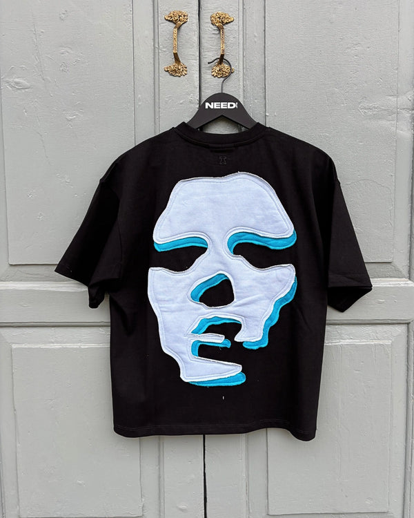 Face T-shirt - Black / Blue & Turchese