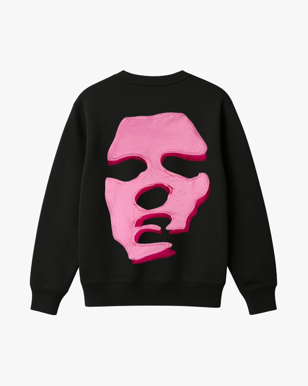 Face  Sweatshirt - Black / Pink & Lille